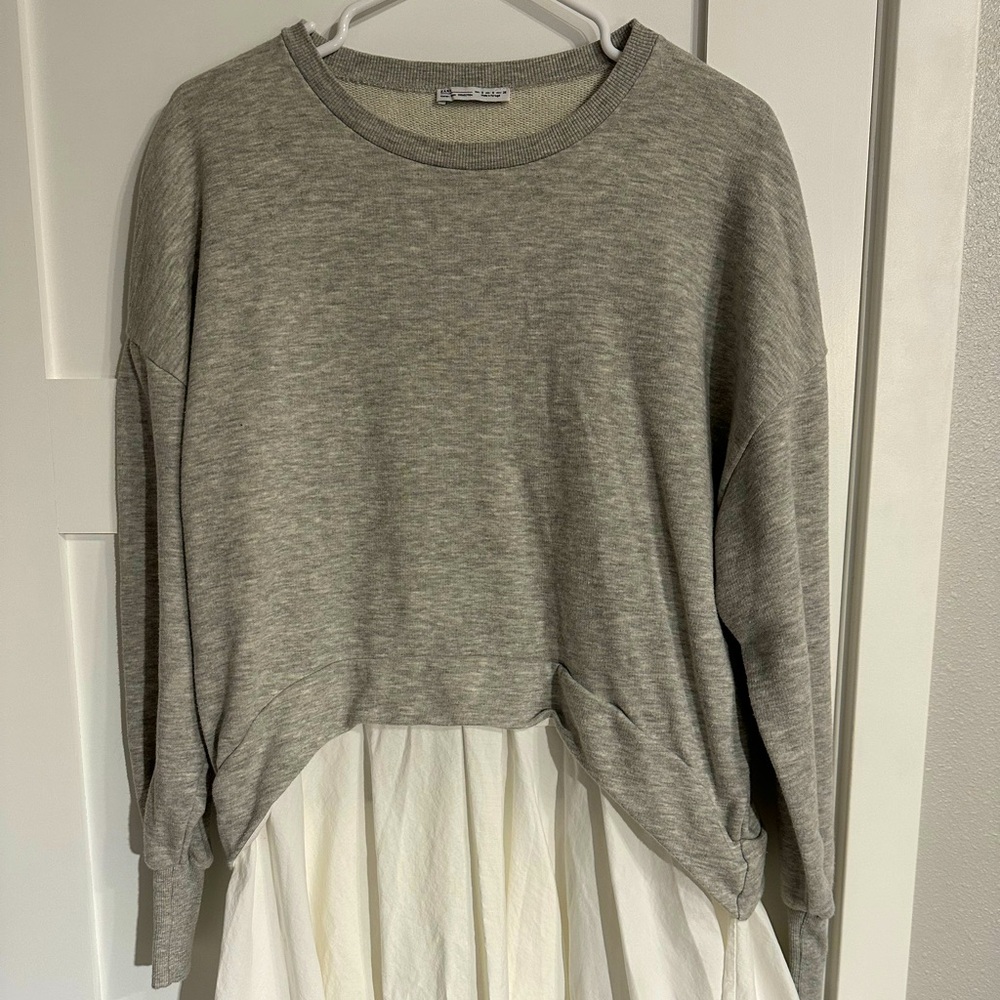 Zara sweater with integrated shirt dress